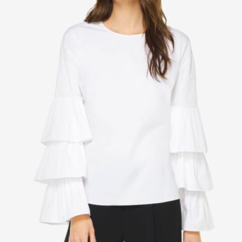 Michael Kors Tiered-Ruffle Sleeve Blouse
